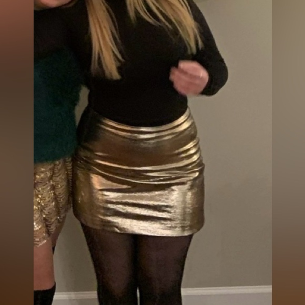 Gold Mini Skirt